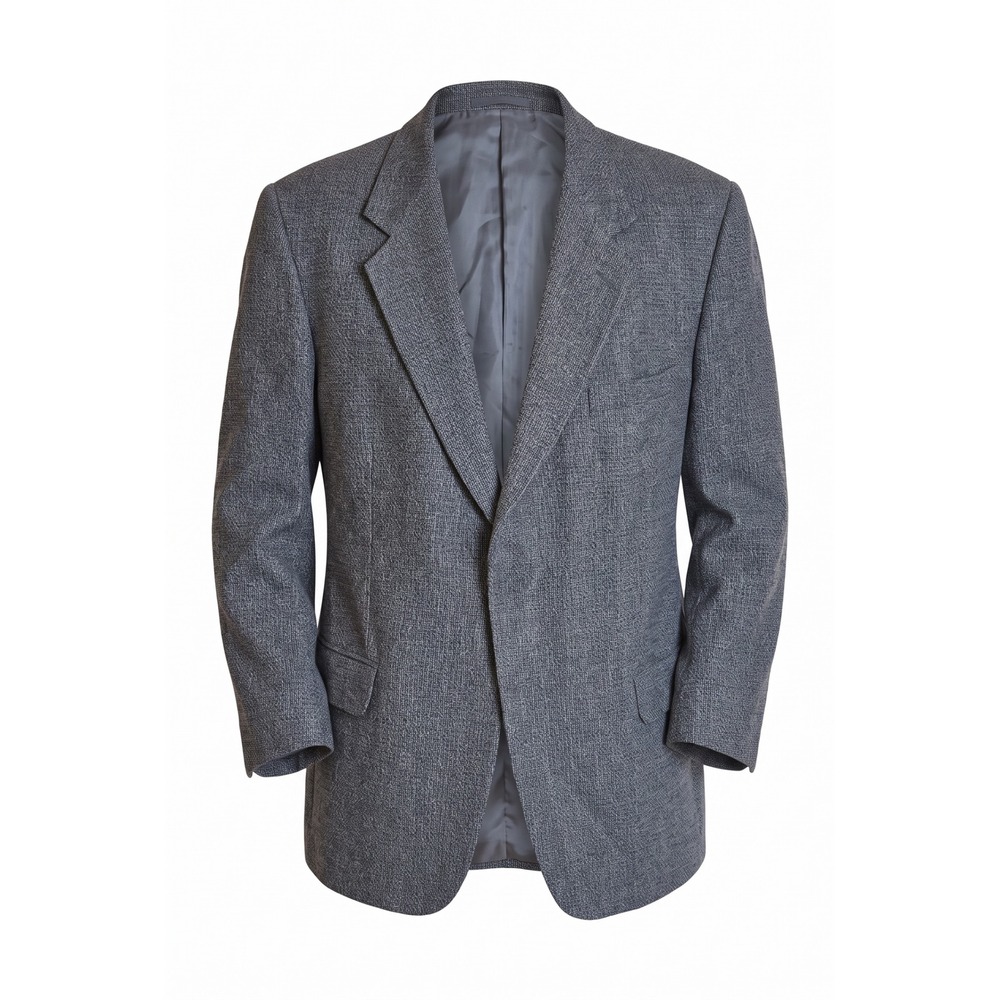 Petrocelli Mens Grey 100% Lambswool Tweed Blazer Sport Coat Size 50S 3-Button
